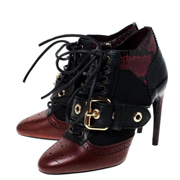 39.5 BURBERRY Westmarsh Snakeskin & Leather heels - Picture 4 of 11